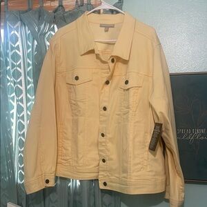 Woman within plus size yellow jacket